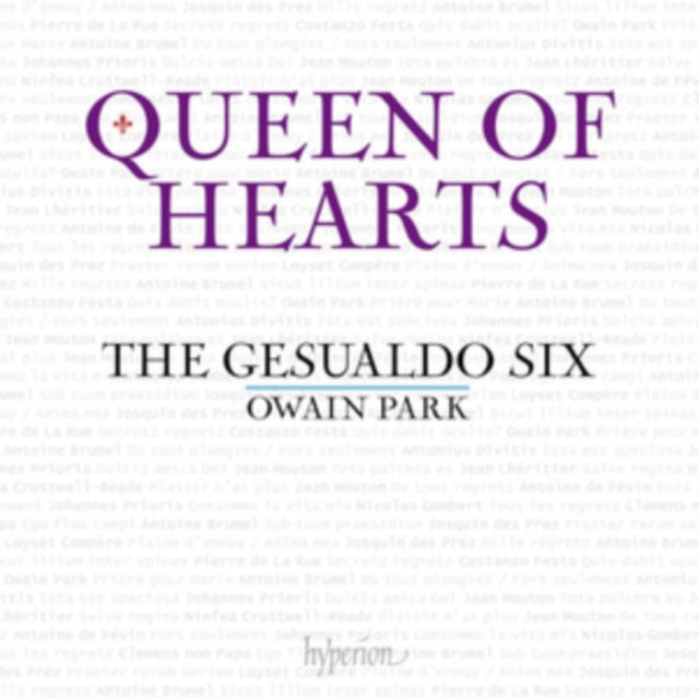 This CD is brand new.Format: CDMusic Style: ChoralThis item's title is: Queen Of HeartsArtist: Gesualdo Six & Owain ParkLabel: HyperionBarcode: 034571284538Release Date: 7/5/2024